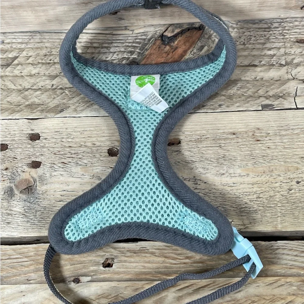 Simply Cat Harness Size 0/S Green Gray Comfort Mesh Leash Pet Dog Collar Trainer